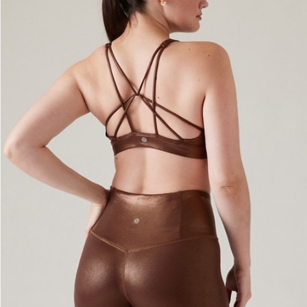 ☕️🍂🍁🎇Athleta Bronze Metallic 
 Leggings - Picture 7 of 9
